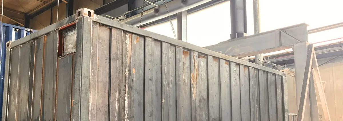 Ein Container bei einer CSC Prüfung bei der CHS Container Group