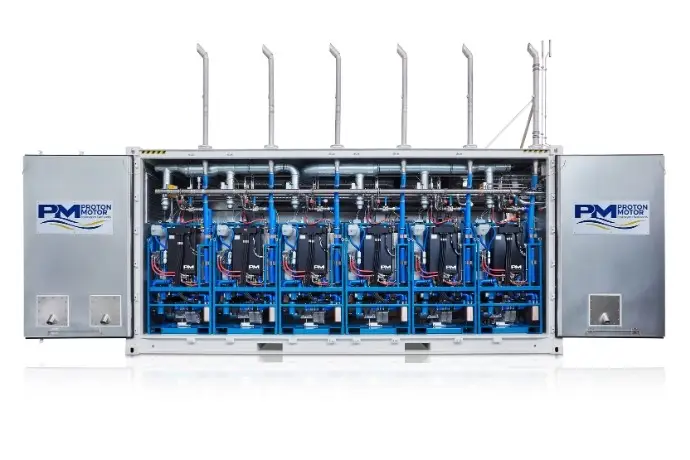 Die Innenansicht eines Containers zur Energiespeicherung der CHS Container Group.