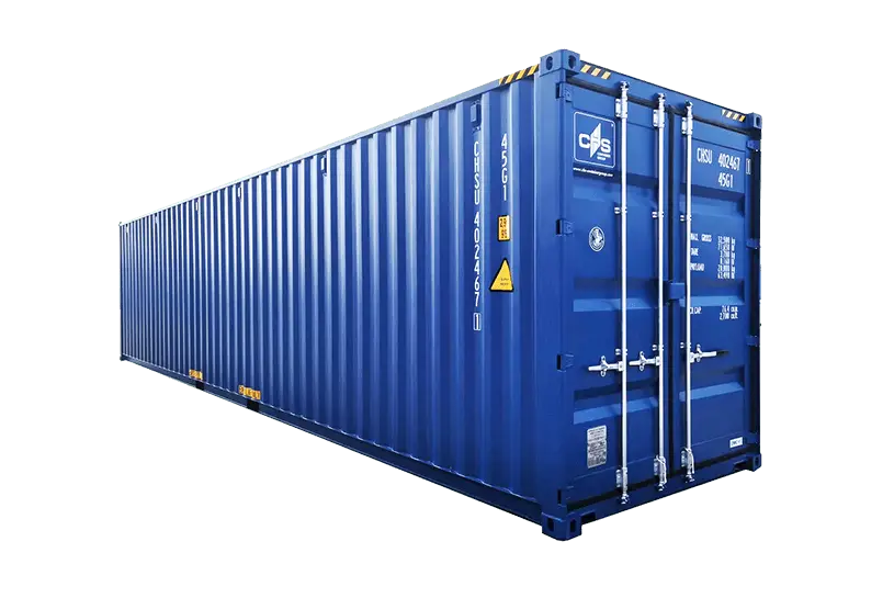 Außenansicht eines 40 Fuß High Cube Containers der CHS Container Group
