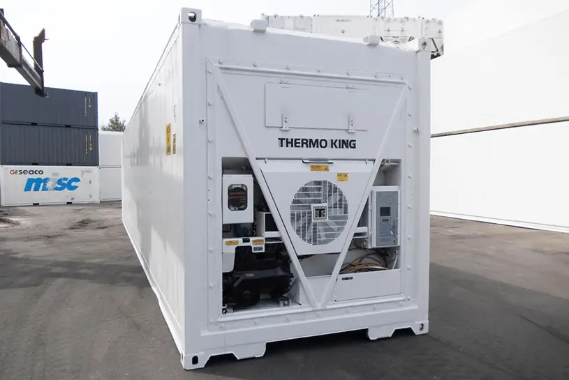 Die Außenansicht eines Kühlcontainers der CHS Container Group