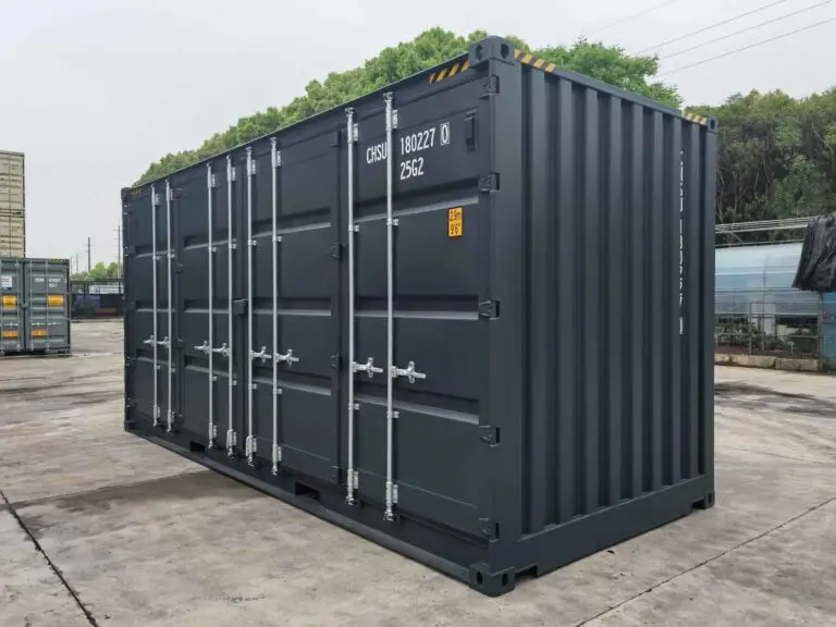 20HC OS shipping container grey new corner side right