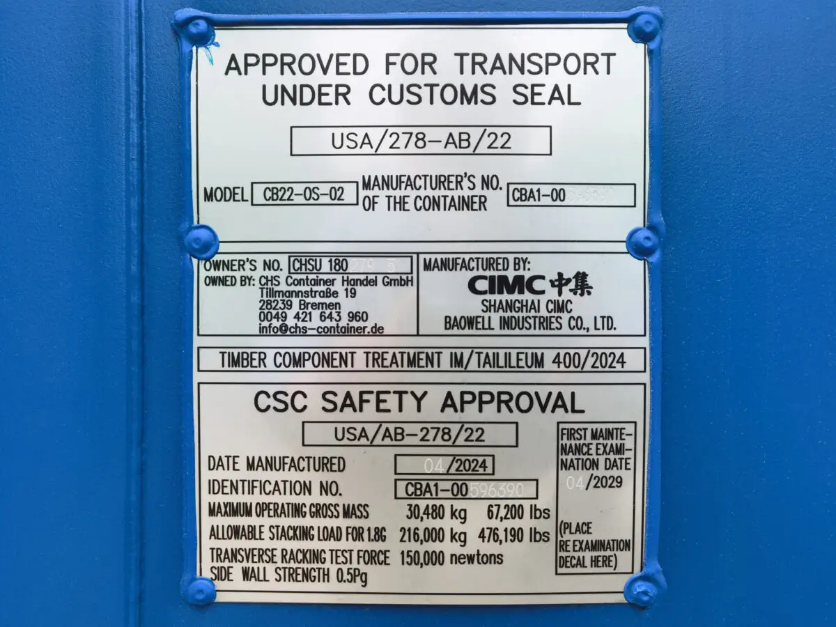 Segmented Containers 20ft New Segmented Side-Door Container - CHS Container Group