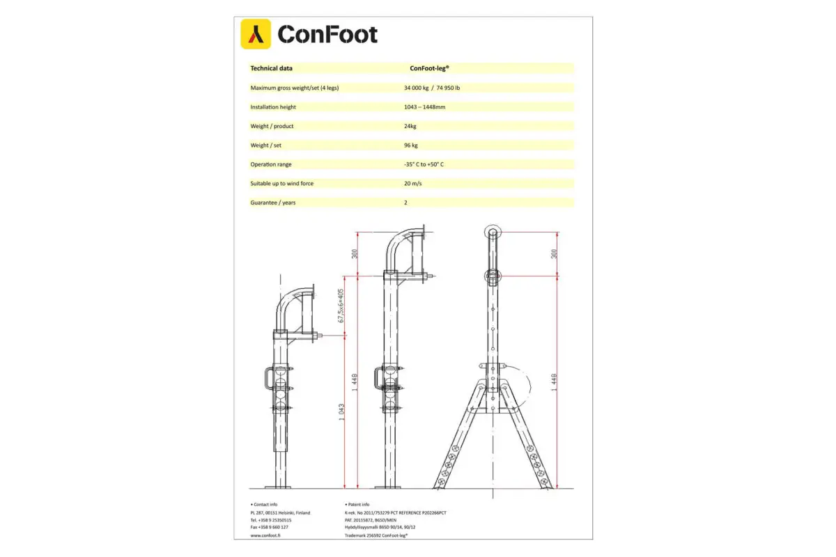 Container Support ConFoot-Leg CF-complete set - CHS Container Group