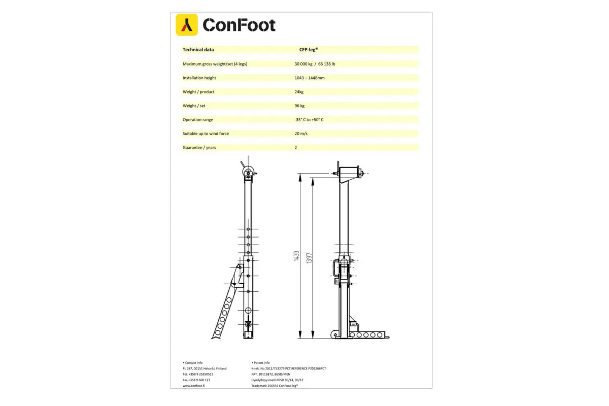 Container Support ConFoot-Leg CFP-complete set - CHS Container Group