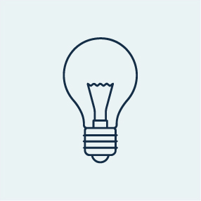 Icon of a light bulb symbolizing electrical installation