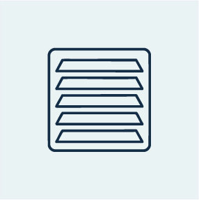 Icon showing a ventilation louver with slats