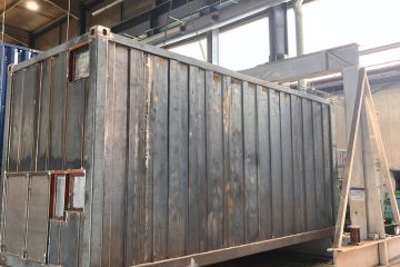 Ein Container bei einer CSC Prüfung bei der CHS Container Group