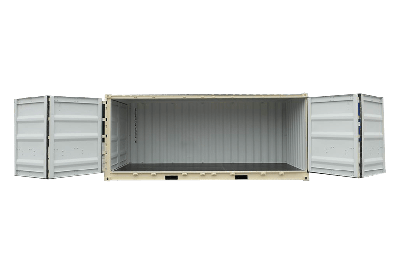 20-Fuß-Sidedoor-Container freigestellt mit geöffneter Seite der CHS Container Group