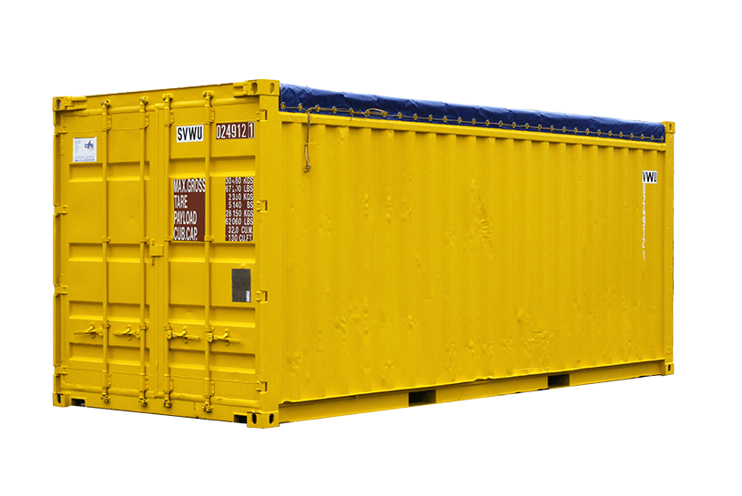 Außenansicht eines 20 Fuß Open Top Containers der CHS Container Group