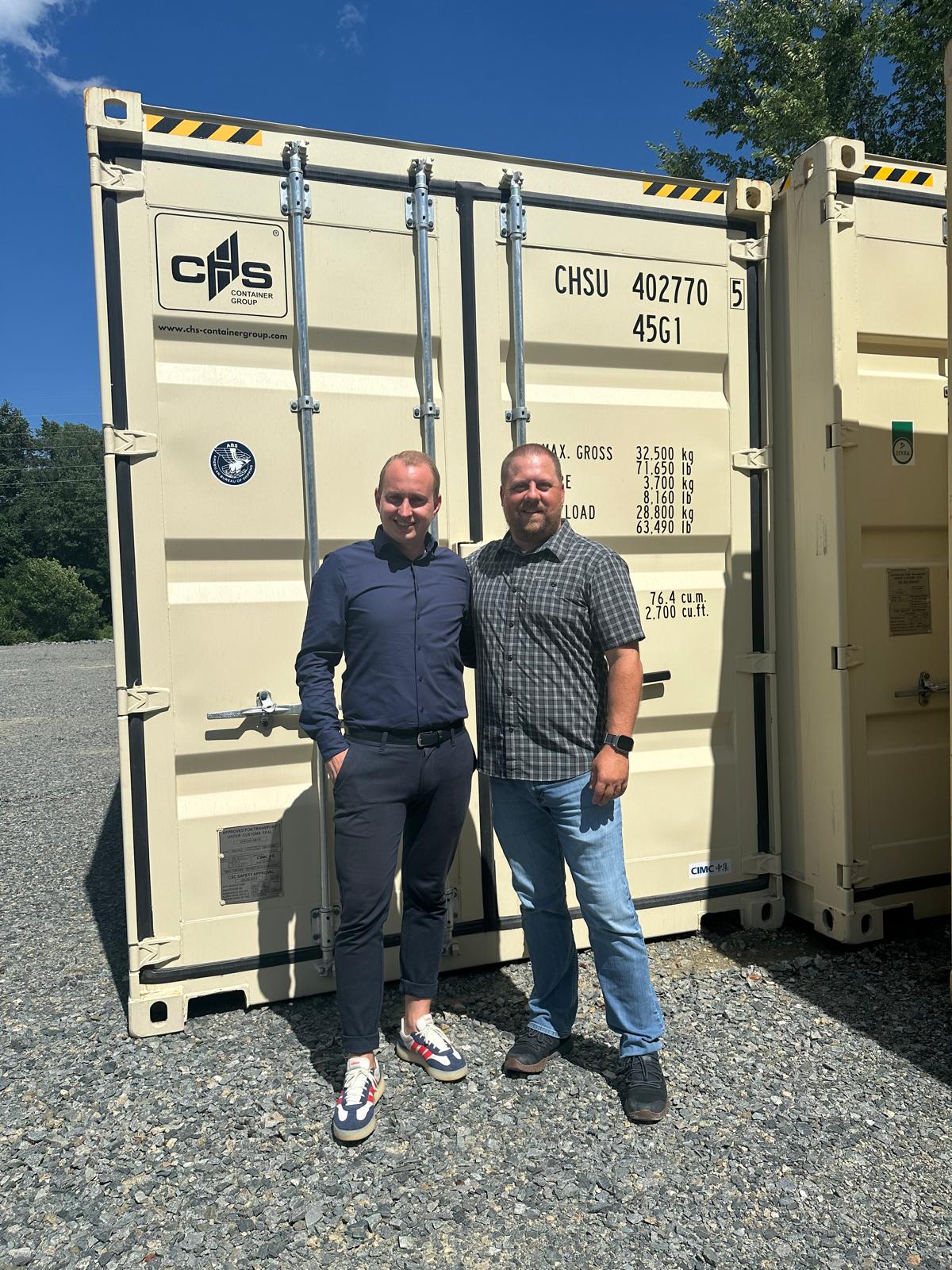 Christian Leopold, Managing Director of CHS Container Group, stands with Bill Franzke, General Manager of CHS Container Group USA.