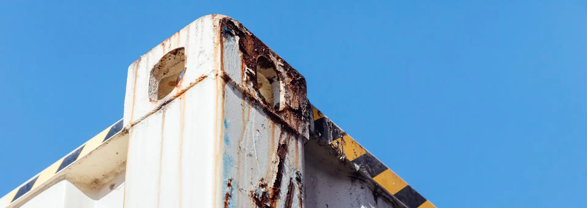 The ISO 1161-compliant corner casting of a shipping container. Photo credit: CHS Container Group.